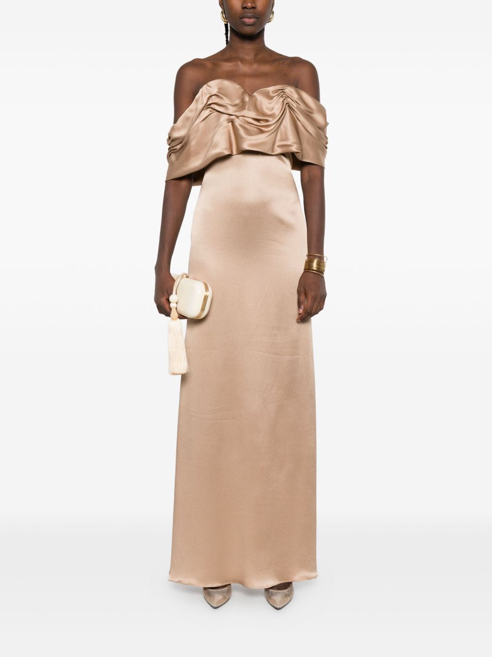 Abito con drappeggio in beige Giuseppe Di Morabito - donna 