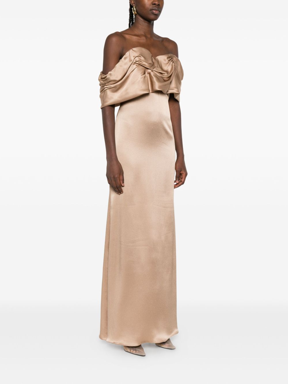 Abito con drappeggio in beige Giuseppe Di Morabito - donna 