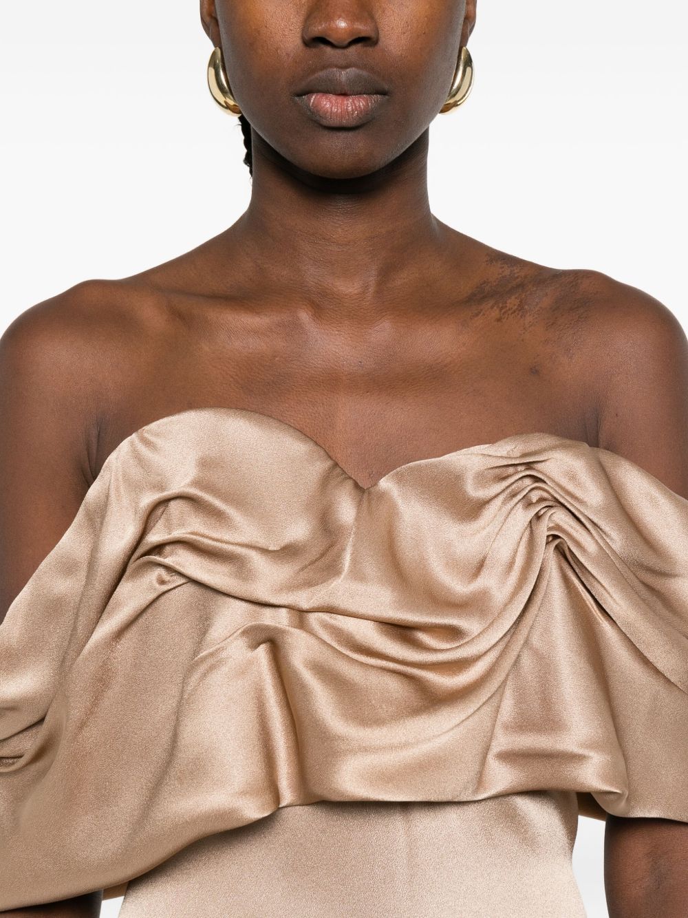 Abito con drappeggio in beige Giuseppe Di Morabito - donna 