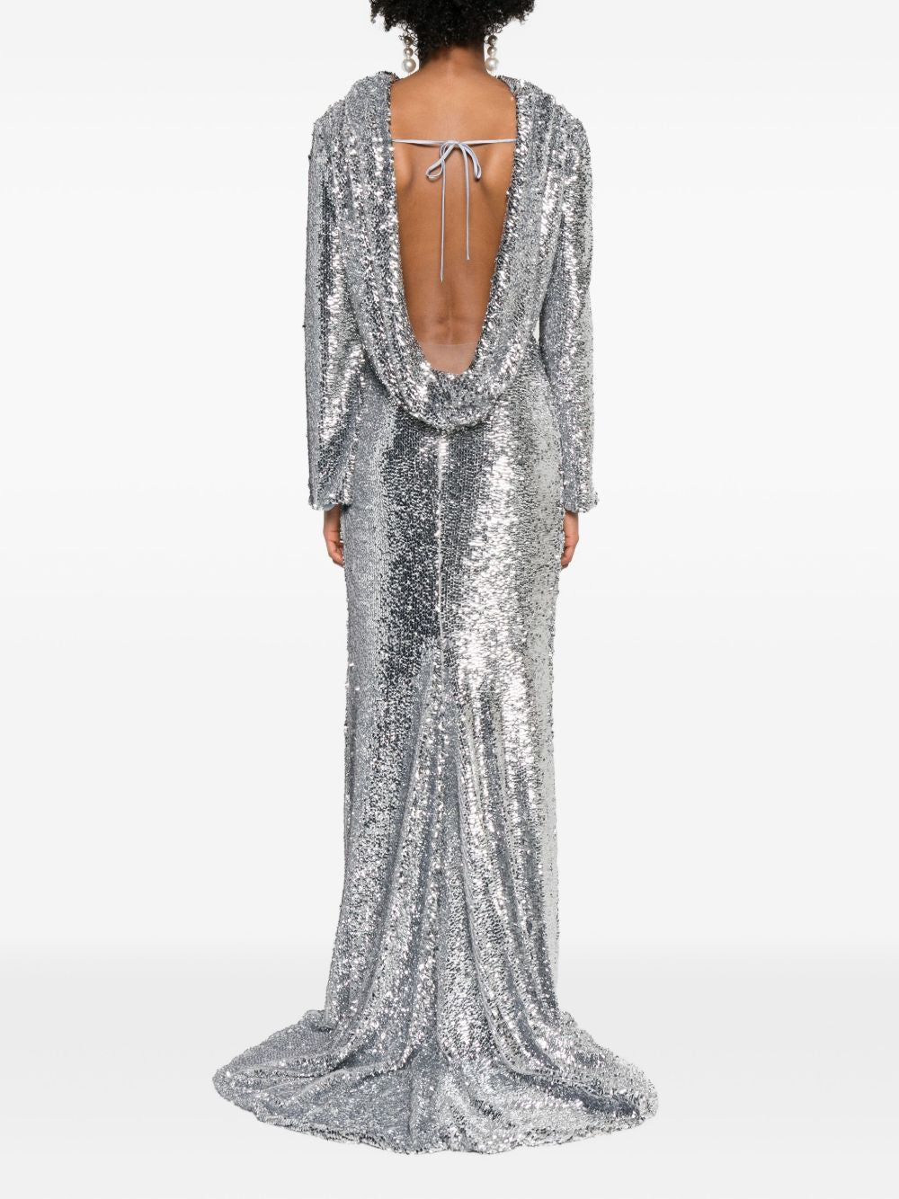 Abito da sera asimmetrico con paillettes in argento Giuseppe Di Morabito - uomo 