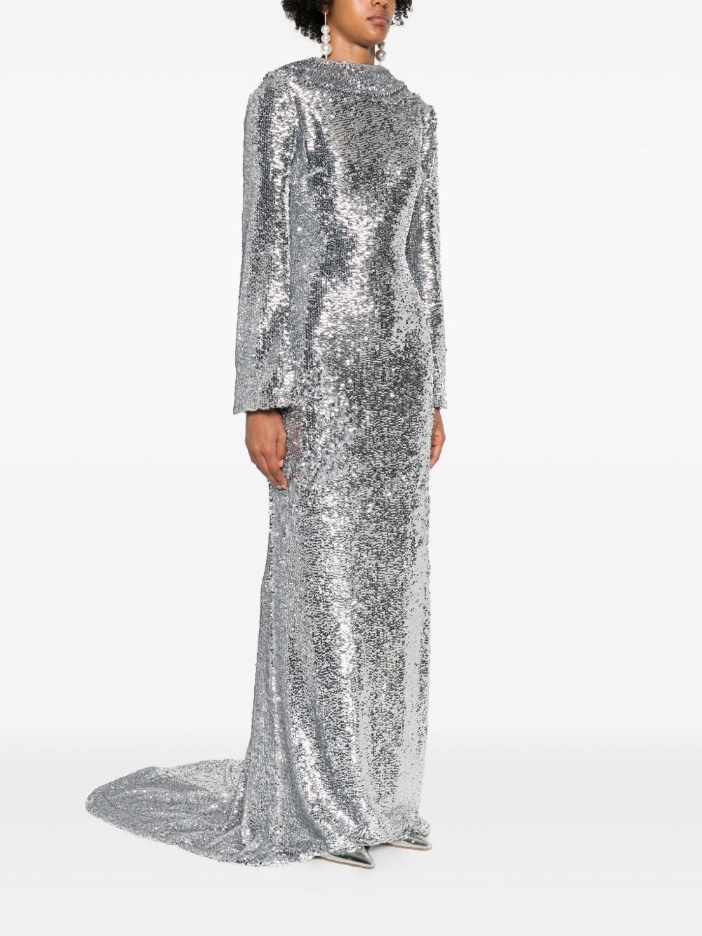Abito da sera asimmetrico con paillettes in argento Giuseppe Di Morabito - uomo 