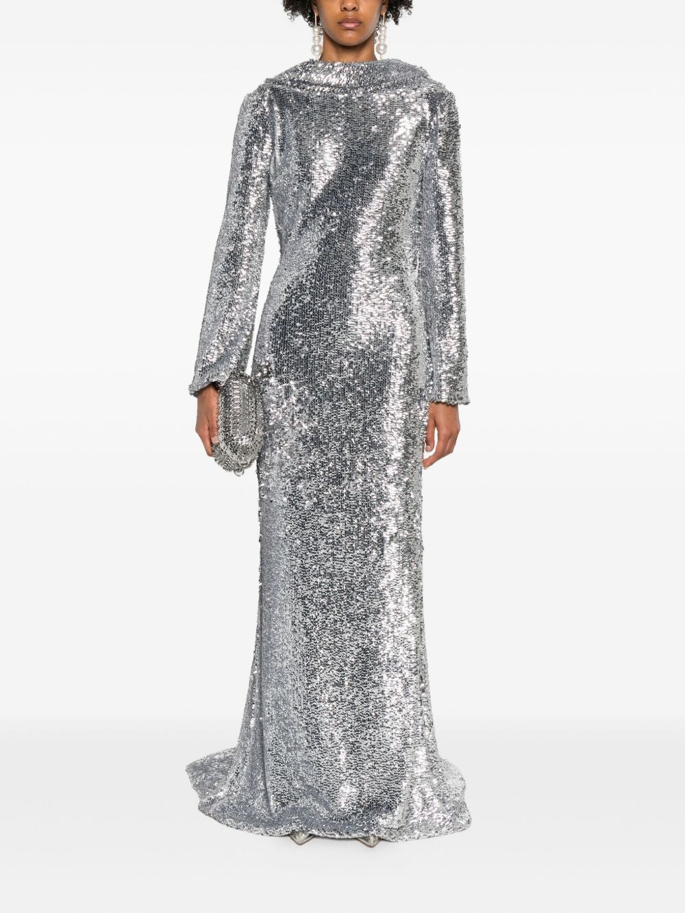Abito da sera asimmetrico con paillettes in argento Giuseppe Di Morabito - uomo 
