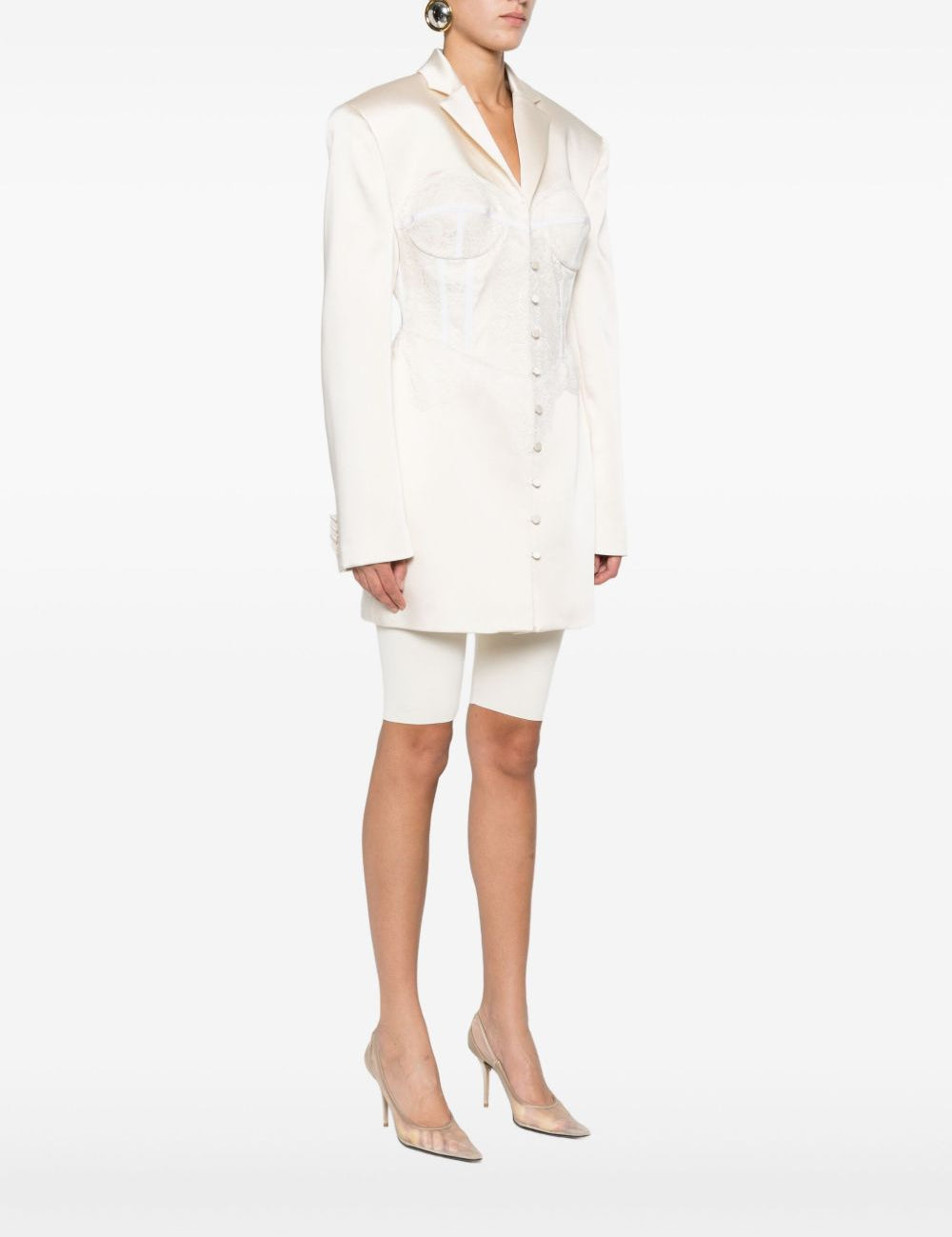 Giacca con strato in pizzo in bianco Giuseppe di morabito - donna 