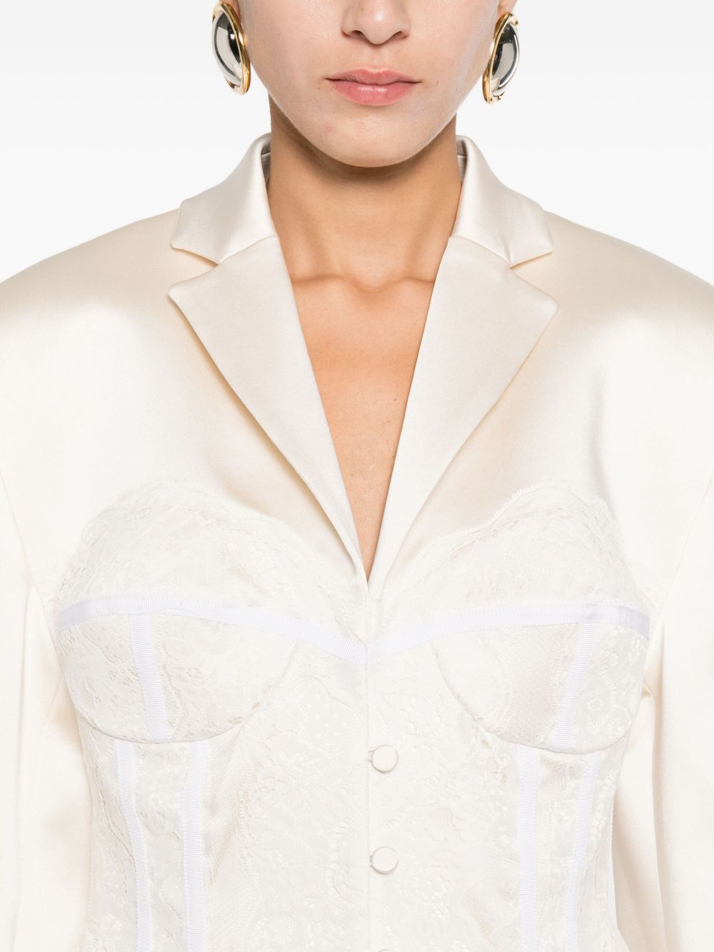 Giacca con strato in pizzo in bianco Giuseppe di morabito - donna 