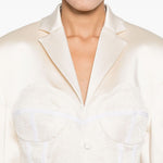 Giacca con strato in pizzo in bianco Giuseppe di morabito - donna 