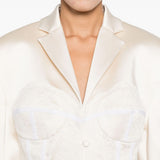 Giacca con strato in pizzo in bianco Giuseppe di morabito - donna 