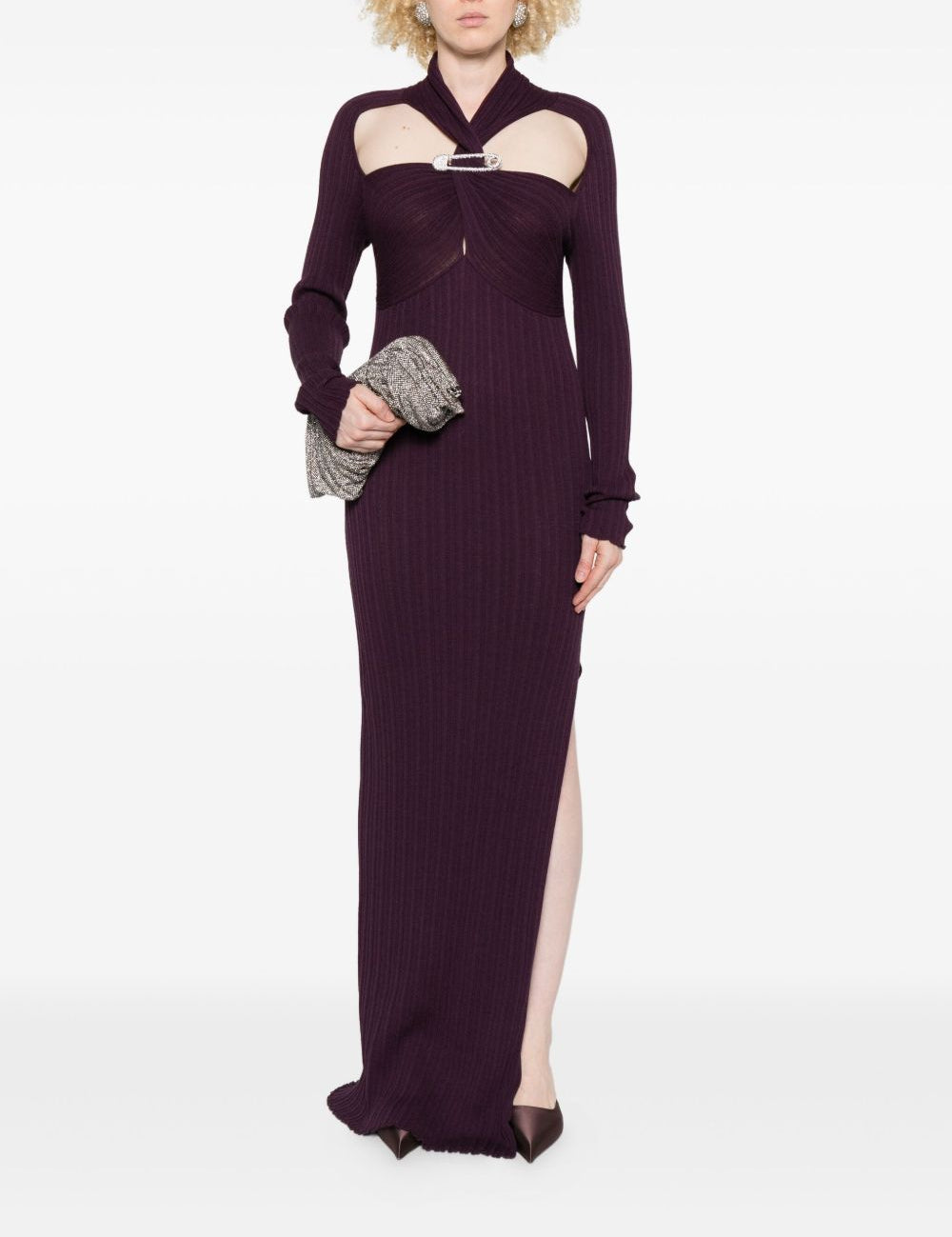 Abito maxi con cut-out in viola Giuseppe di morabito - donna 