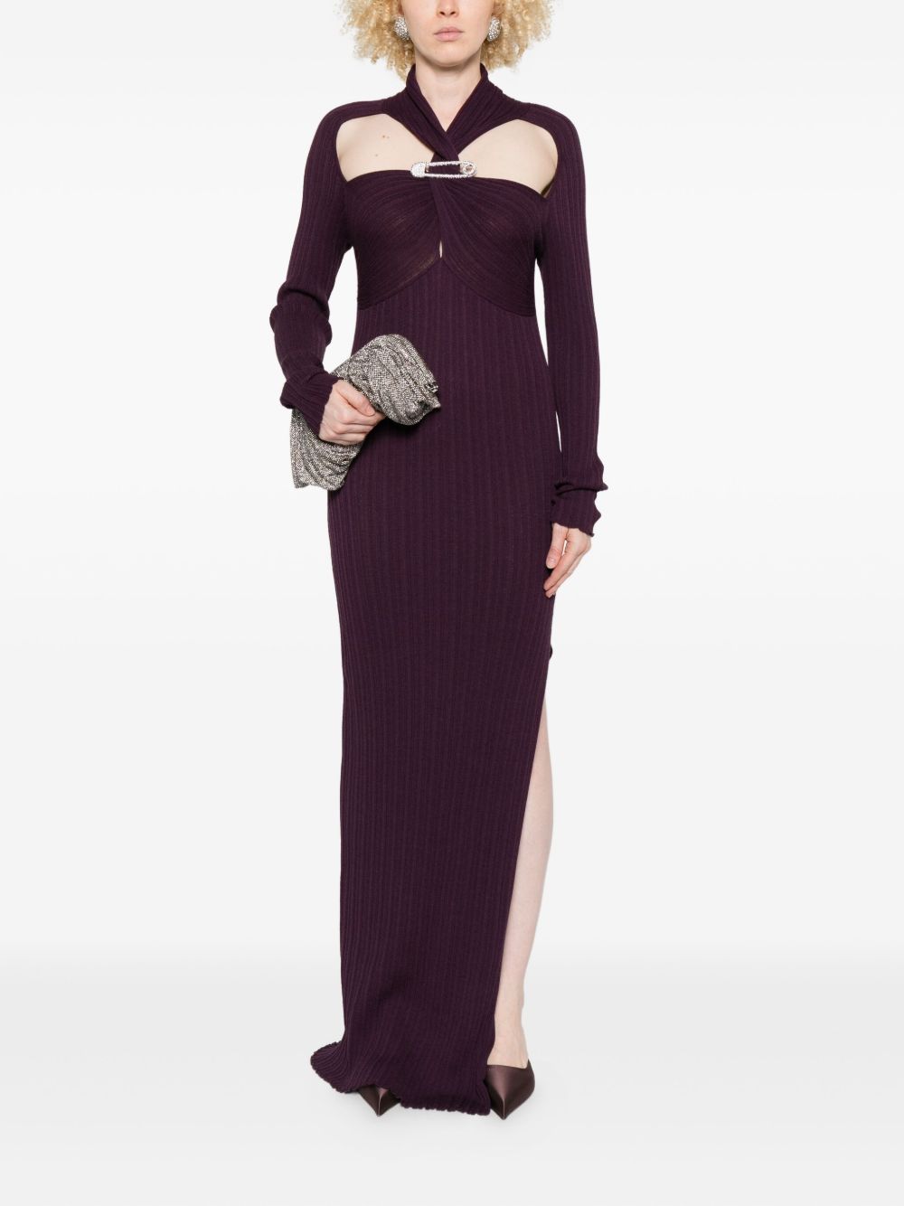 Abito maxi con cut-out in viola Giuseppe di morabito - donna 