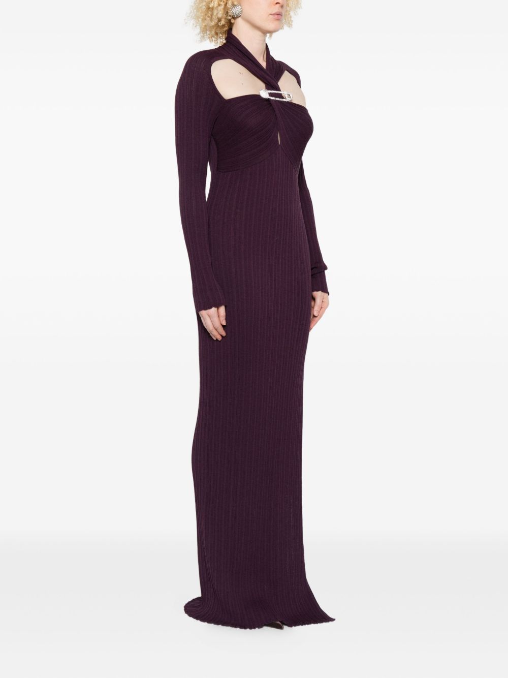 Abito maxi con cut-out in viola Giuseppe di morabito - donna 