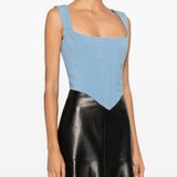 Top con scollo squadrato in blu Giuseppe di morabito - donna 