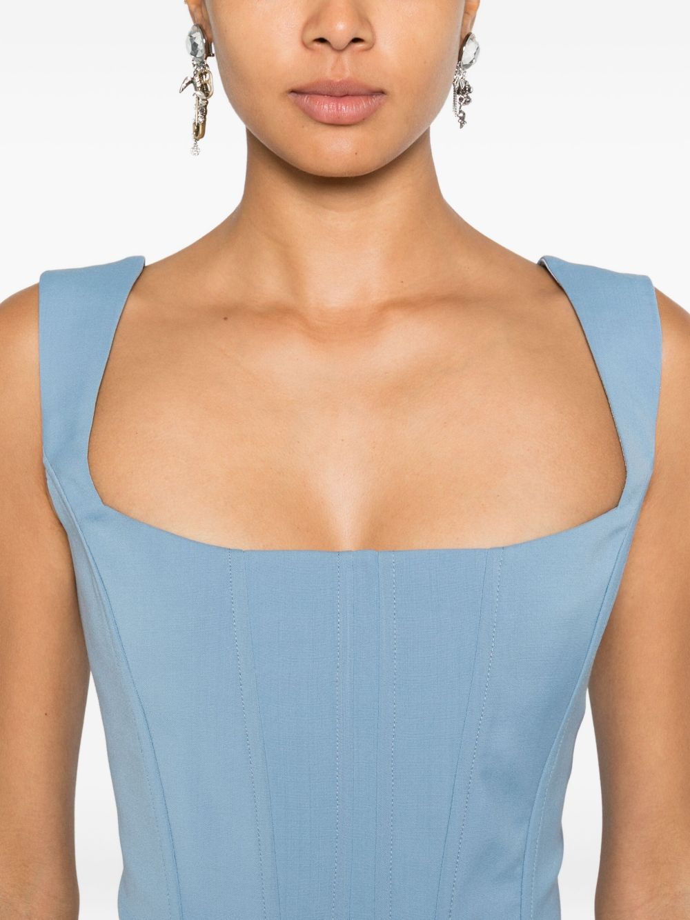 Top con scollo squadrato in blu Giuseppe di morabito - donna 