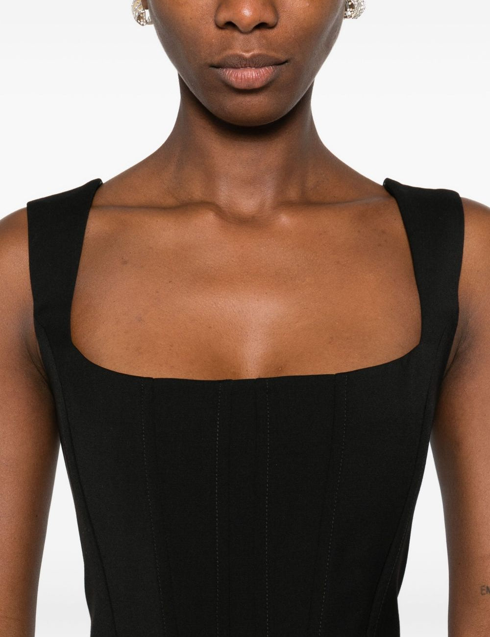 Top bustier in tela di lana in nero Giuseppe di morabito - donna 