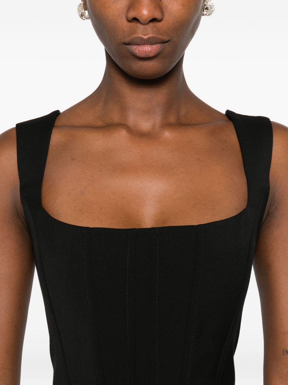 Top bustier in tela di lana in nero Giuseppe di morabito - donna 