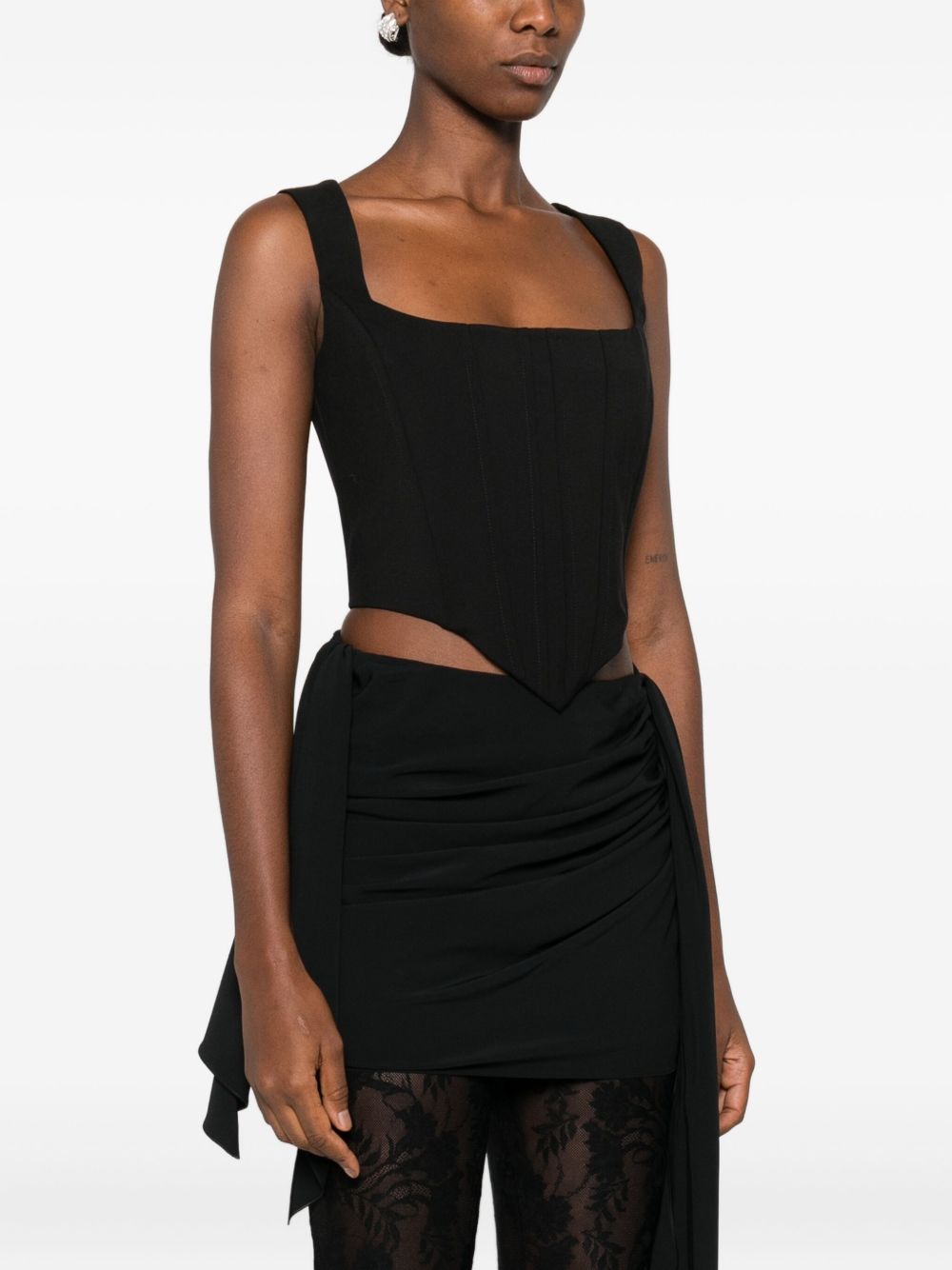 Top bustier in tela di lana in nero Giuseppe di morabito - donna 