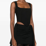 Top bustier in tela di lana in nero Giuseppe di morabito - donna 