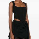Top bustier in tela di lana in nero Giuseppe di morabito - donna 