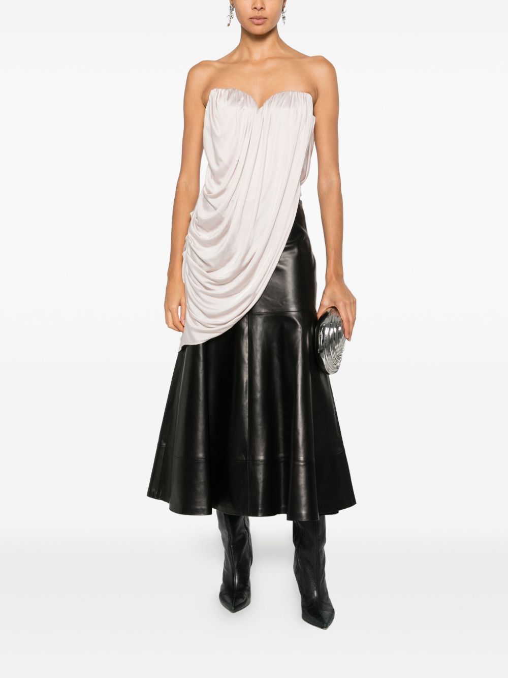 Top con ruches in avorio Giuseppe di morabito - donna 