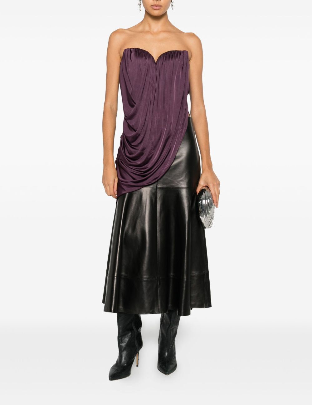 Top con ruches in viola Giuseppe di morabito - donna 