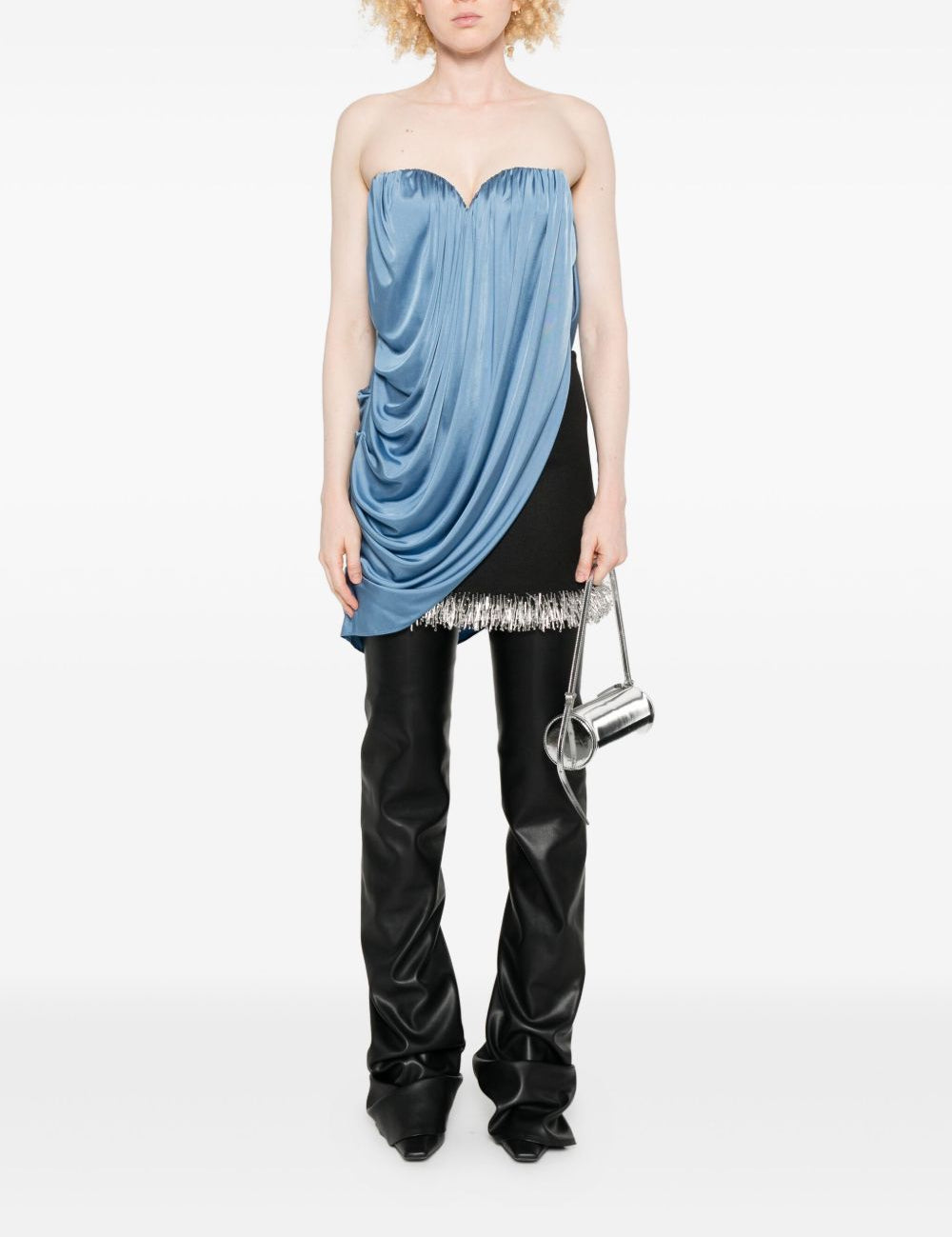 Top senza spalline drappeggiato in blu Giuseppe di morabito - donna 