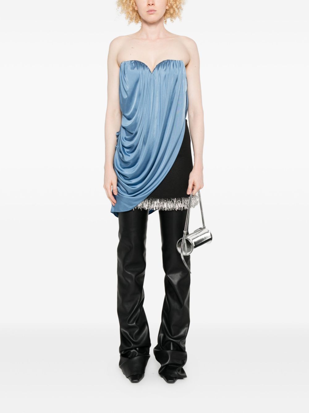 Top senza spalline drappeggiato in blu Giuseppe di morabito - donna 