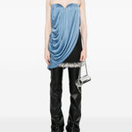 Top senza spalline drappeggiato in blu Giuseppe di morabito - donna 