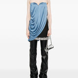 Top senza spalline drappeggiato in blu Giuseppe di morabito - donna 