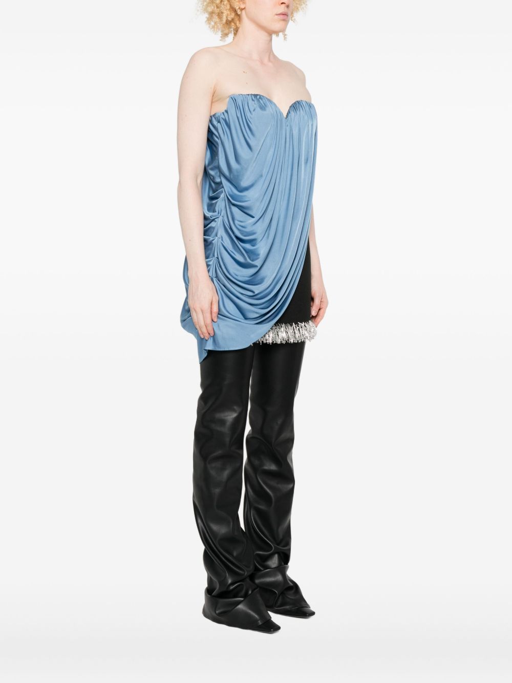 Top senza spalline drappeggiato in blu Giuseppe di morabito - donna 