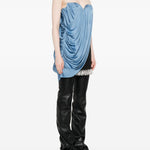Top senza spalline drappeggiato in blu Giuseppe di morabito - donna 