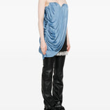 Top senza spalline drappeggiato in blu Giuseppe di morabito - donna 