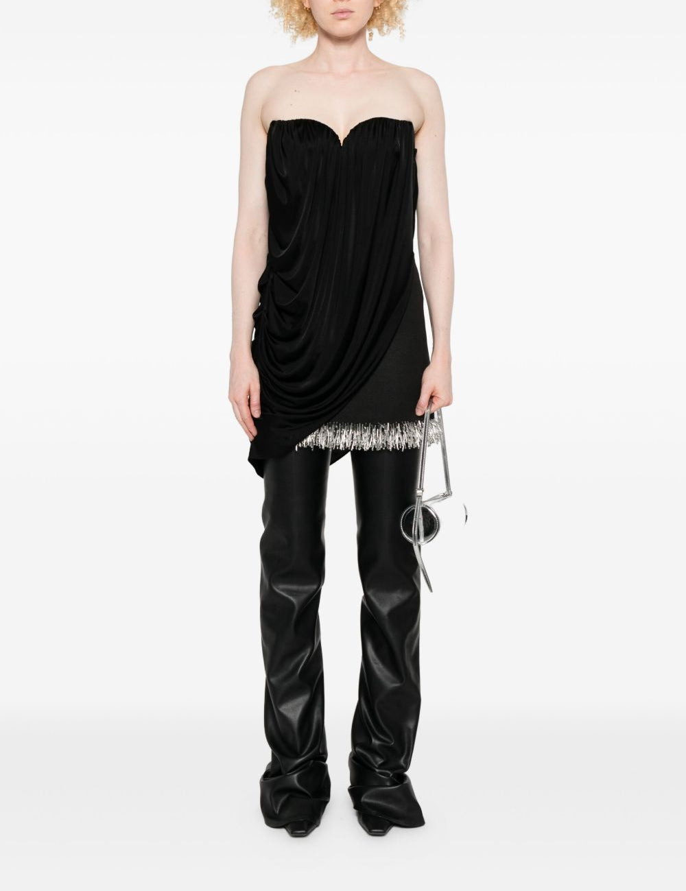 Top senza spalline drappeggiato in nero Giuseppe di morabito - donna 