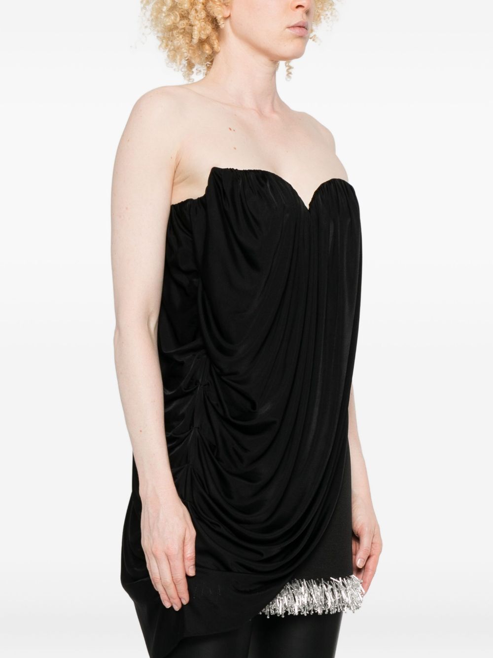 Top senza spalline drappeggiato in nero Giuseppe di morabito - donna 