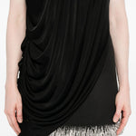 Top senza spalline drappeggiato in nero Giuseppe di morabito - donna 
