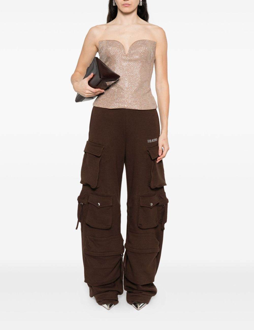 Top senza spalline decorato in beige Giuseppe di morabito - donna 