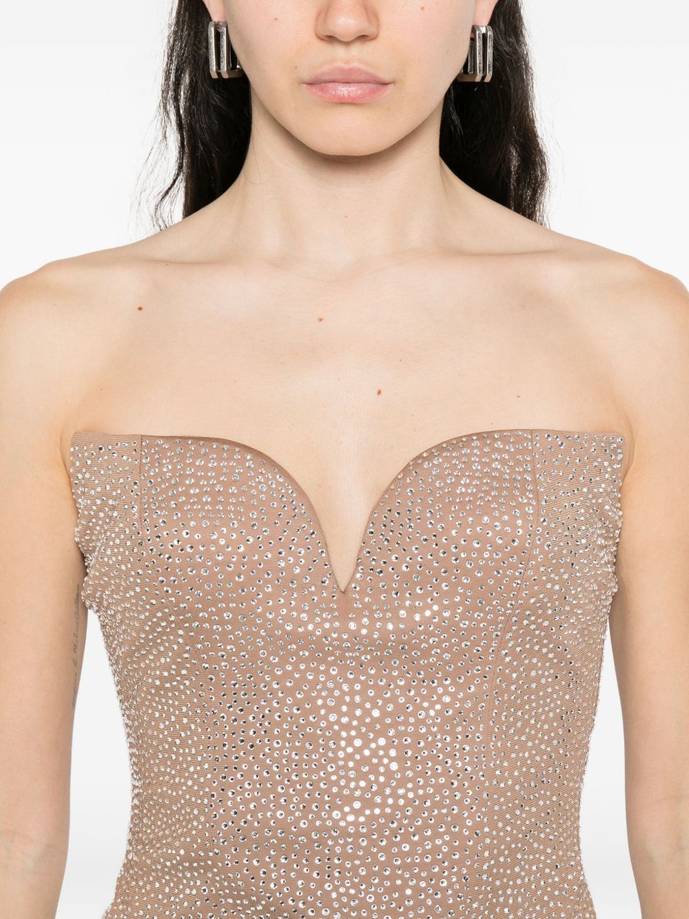 Top senza spalline decorato in beige Giuseppe di morabito - donna 