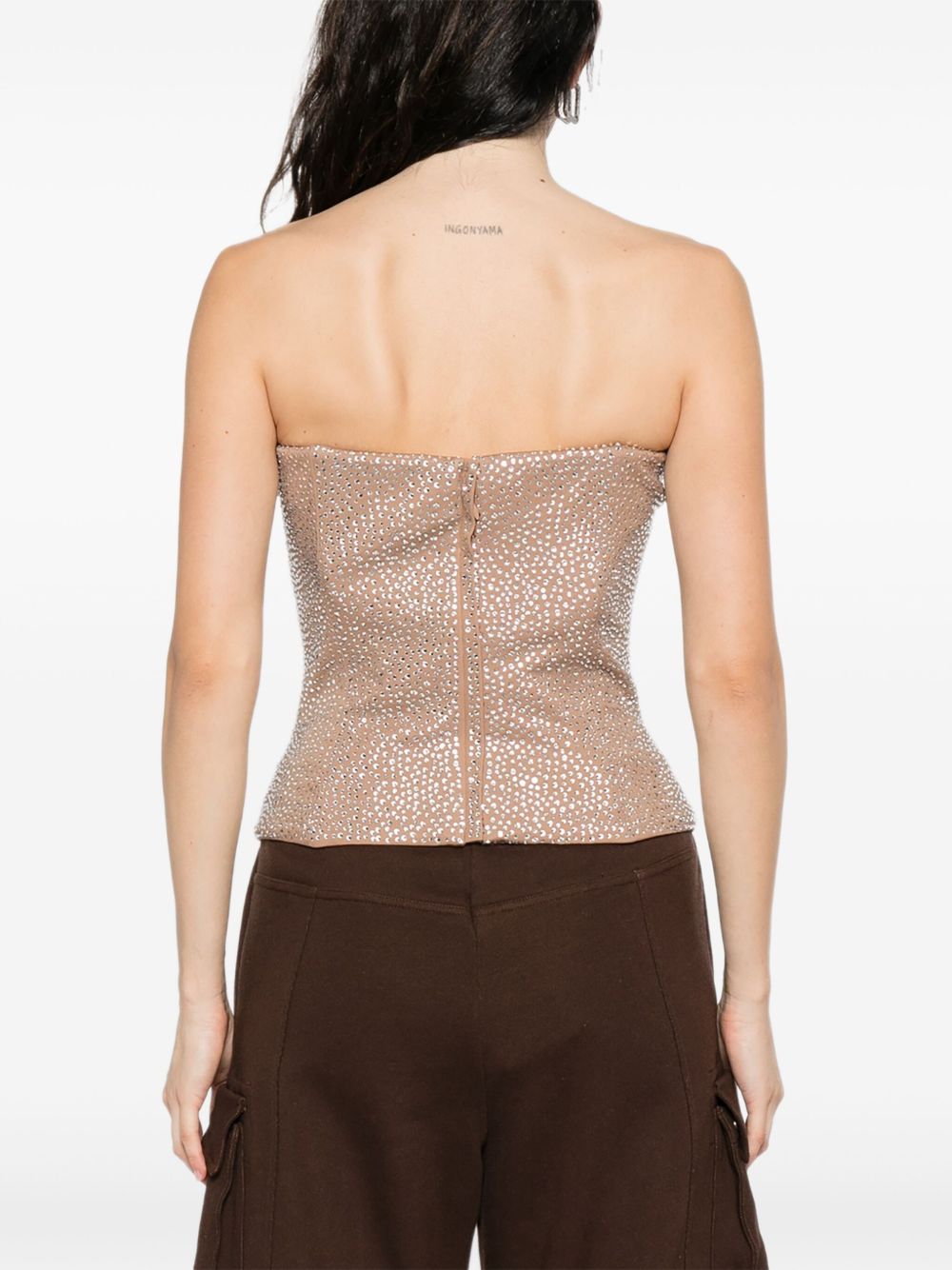 Top senza spalline decorato in beige Giuseppe di morabito - donna 