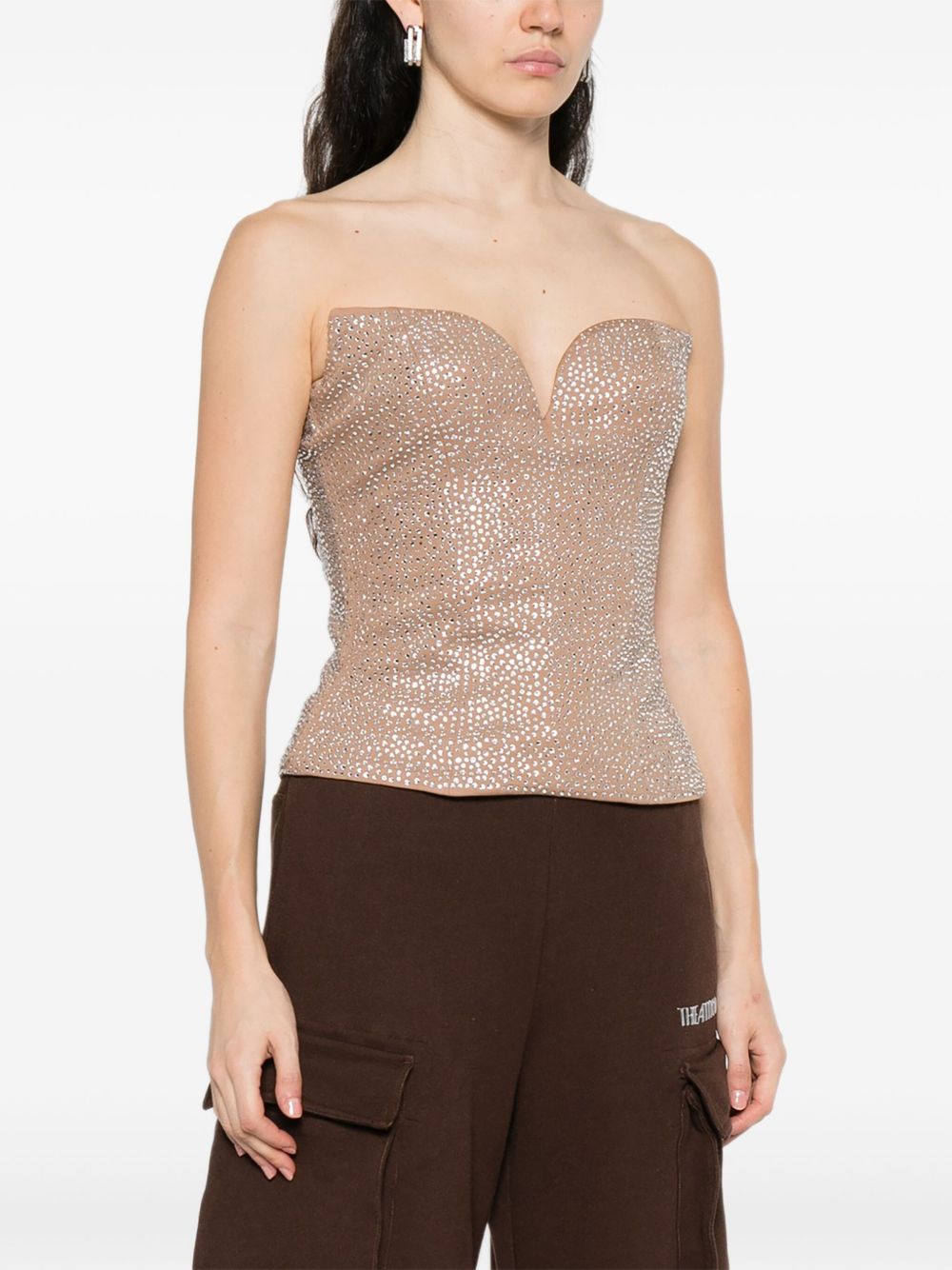 Top senza spalline decorato in beige Giuseppe di morabito - donna 