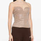 Top senza spalline decorato in beige Giuseppe di morabito - donna 
