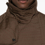 Giacca doppiopetto con cintura in marrone Glass cypress - uomo 