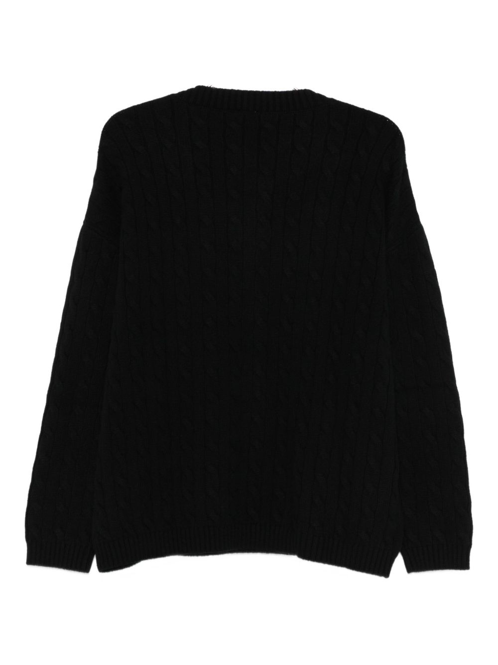 Maglione con lavorazione intrecciata in nero Glass cypress - uomo 