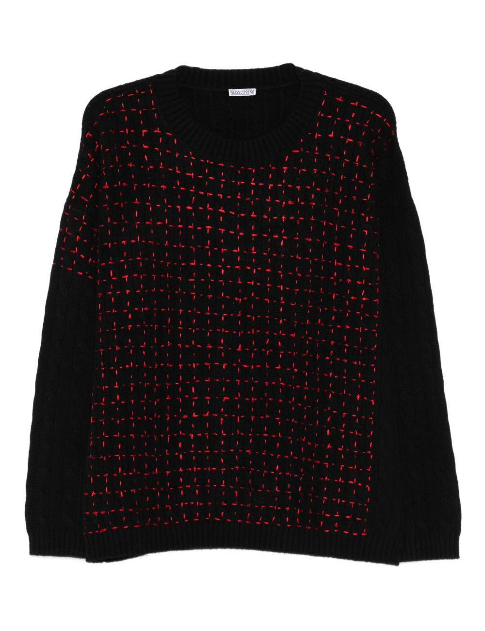 Maglione con lavorazione intrecciata in nero Glass cypress - uomo 