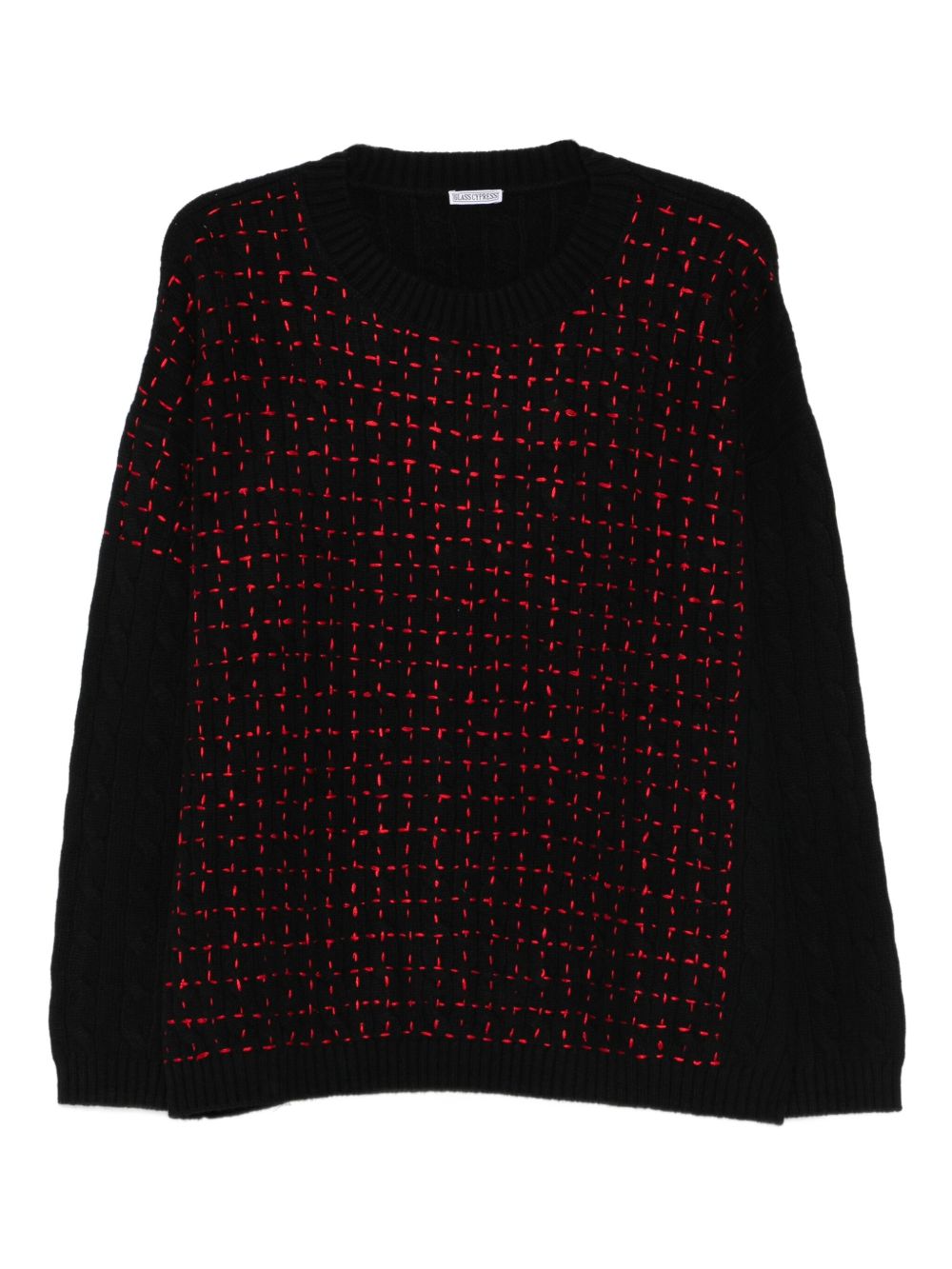 Maglione con lavorazione intrecciata in nero Glass cypress - uomo 