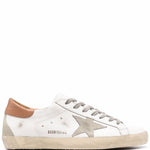 Scarpe superstar in bianco e marrone 