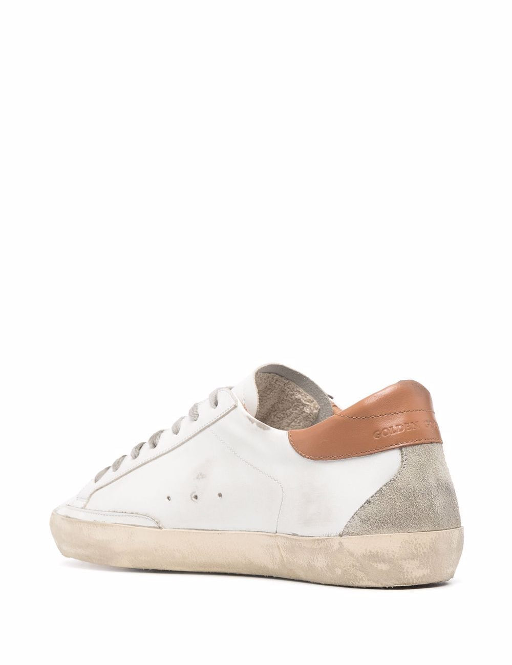 Scarpe superstar in bianco e marrone 
