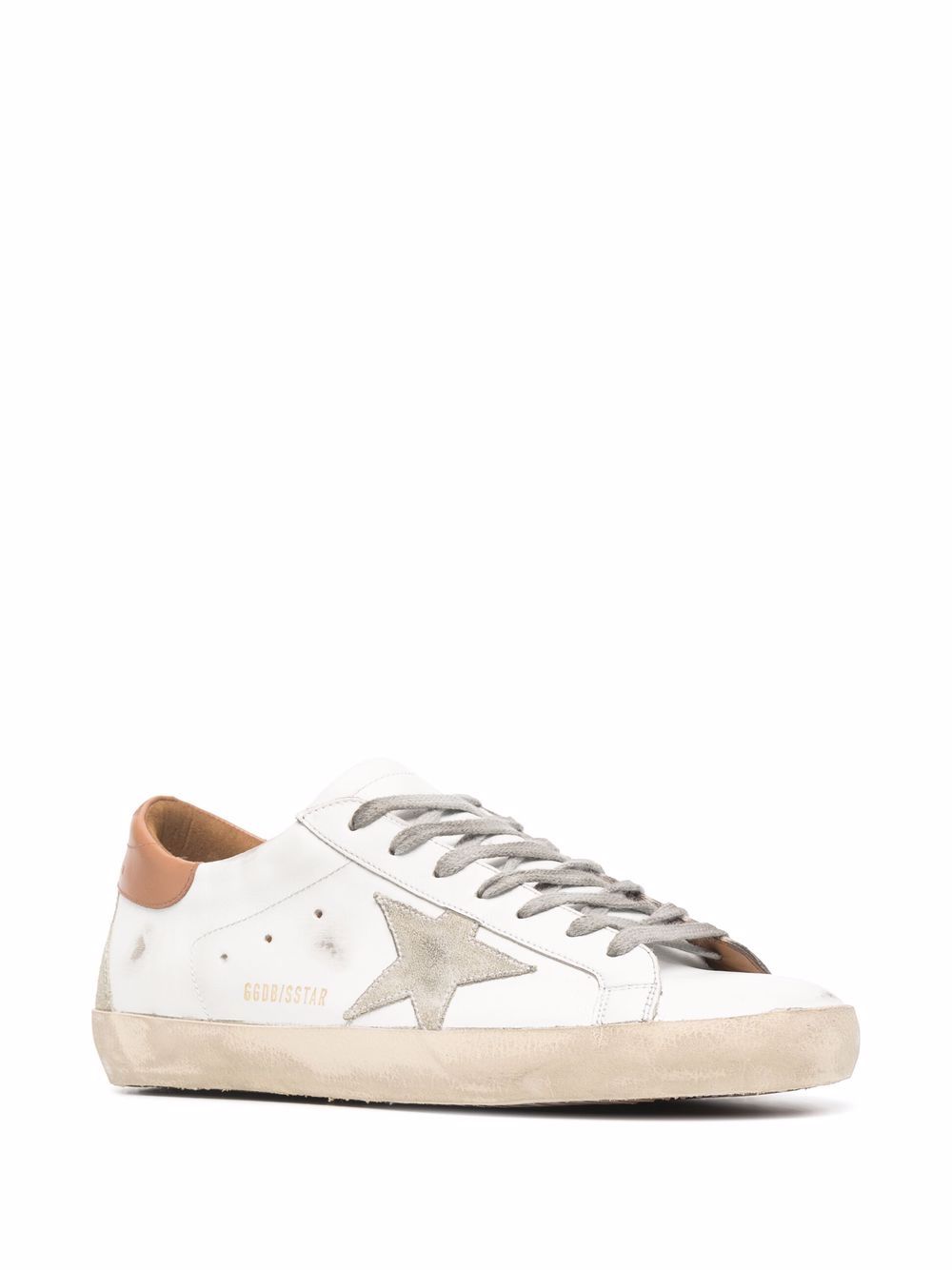 Scarpe superstar in bianco e marrone 