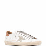 Scarpe superstar in bianco e marrone 