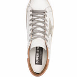 Scarpe superstar in bianco e marrone 