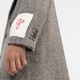 Cappotto monopetto con applicazione in grigio GOLDEN GOOSE - uomo 