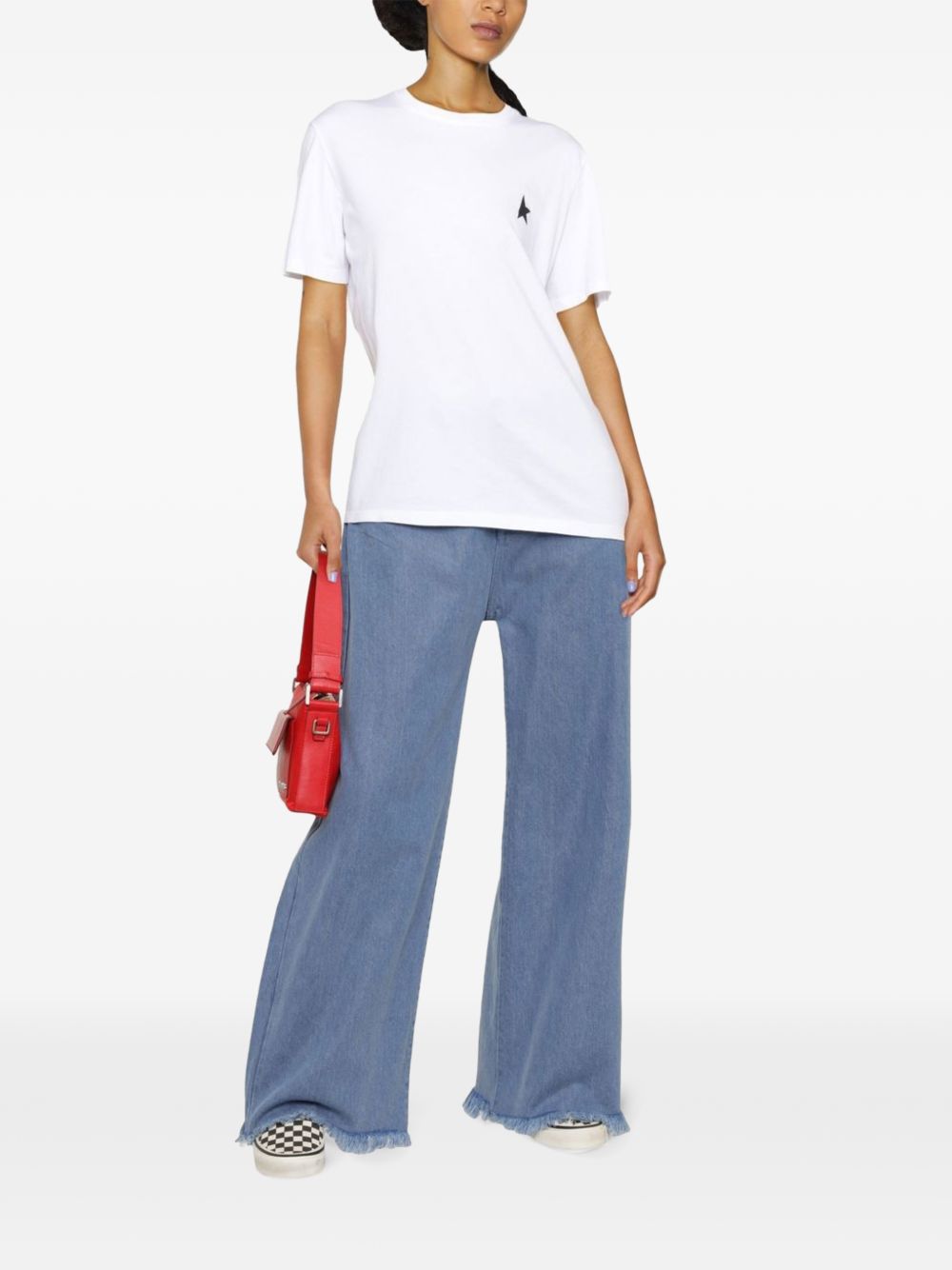 T-shirt con logo One Star in bianco Golden goose - uomo 