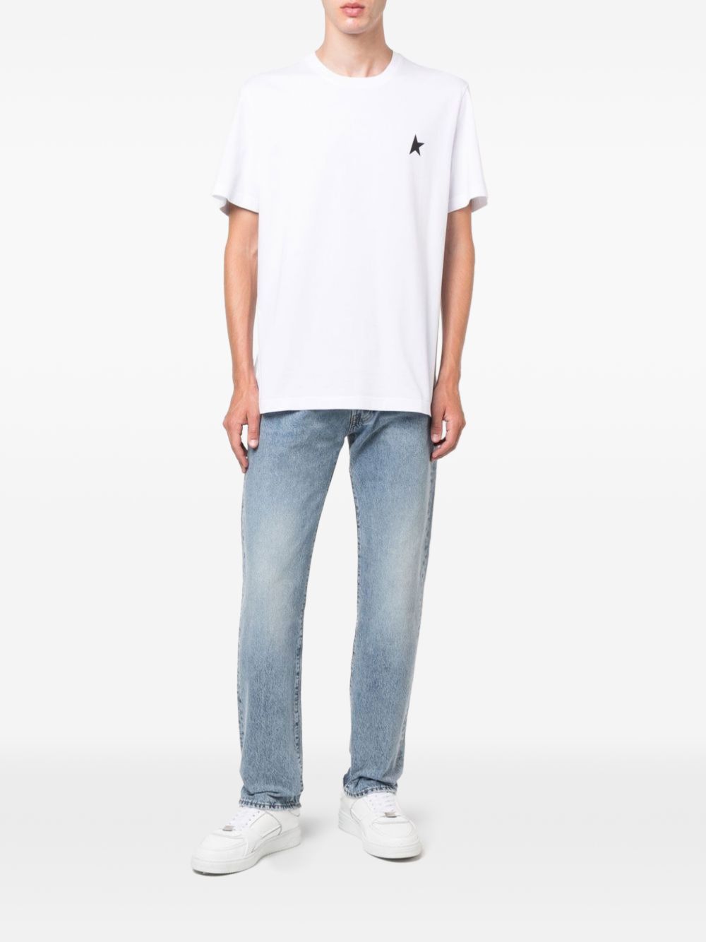 T-shirt con logo One Star in bianco Golden goose - uomo 