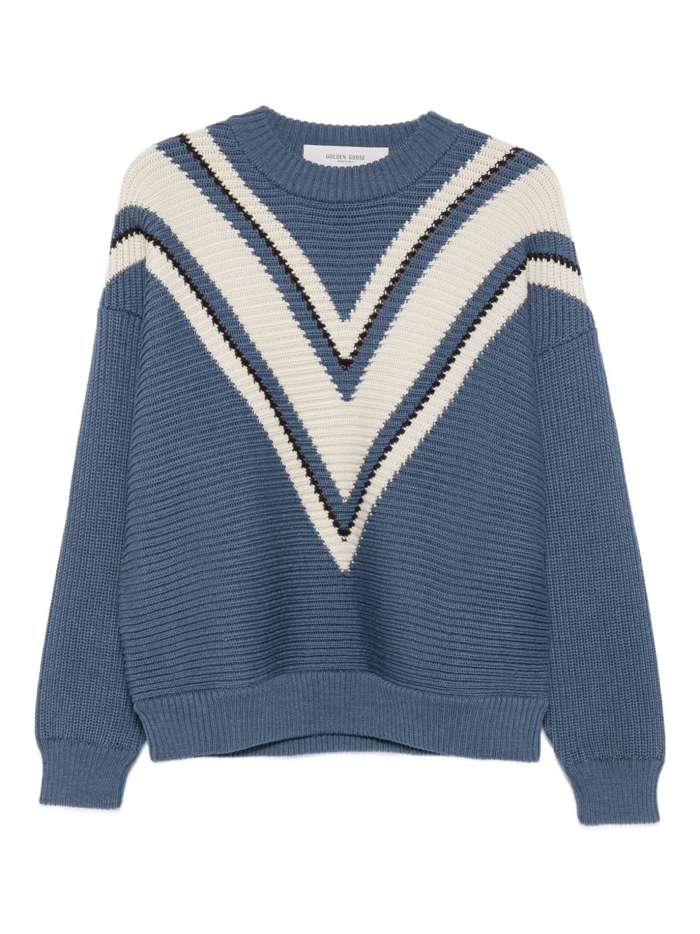 Maglione in lana con scollo a V in blu Golden goose - uomo 